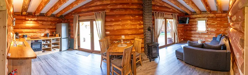 Blockhaus Panorama-Innenansicht